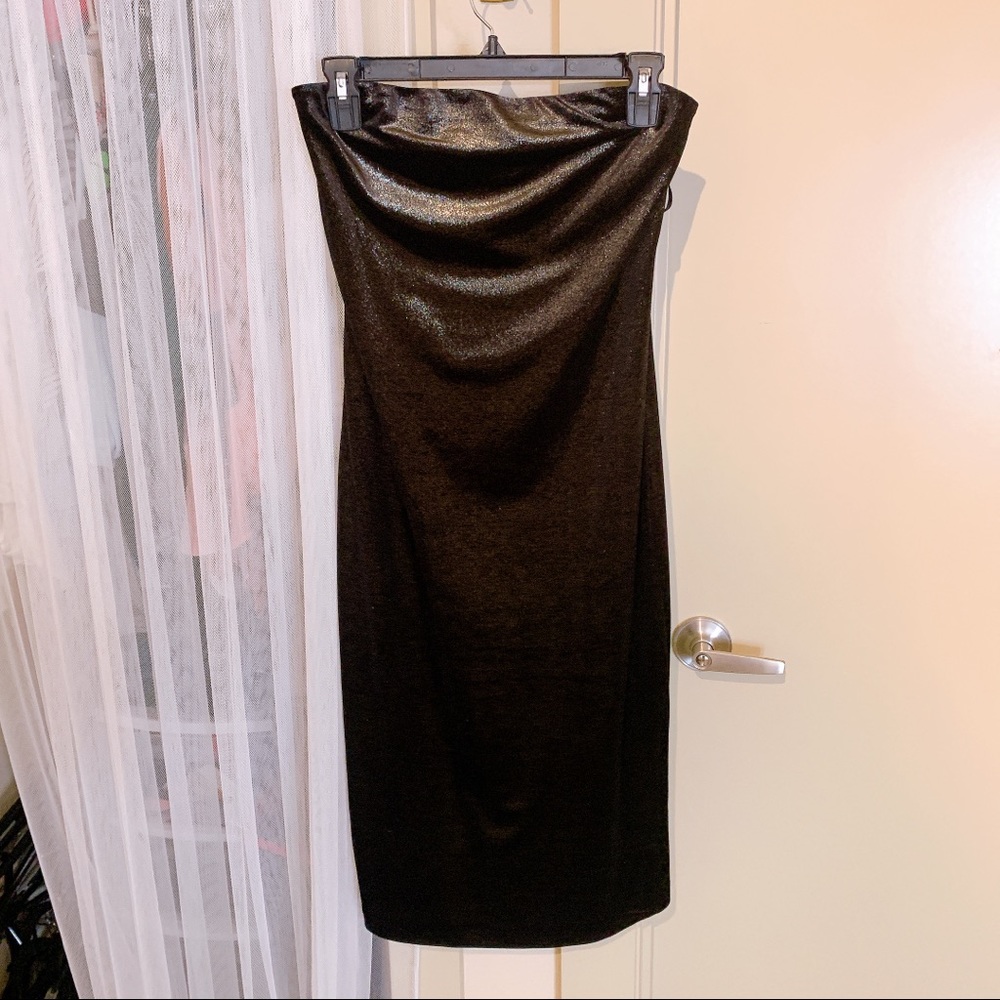 Black Shimmer Midi Dress